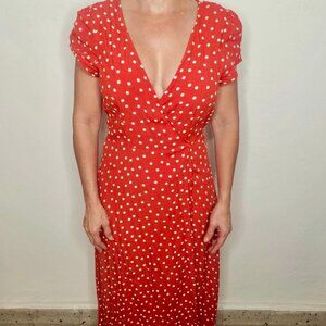 Red Polkadots Maxi Dress